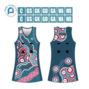 Tinh khiết Úc bản địa thăng hoa in bán buôn tùy chỉnh riêng Logo <span class=keywords><strong>netball</strong></span> đồng phục Dresses <span class=keywords><strong>netball</strong></span> Jerseys bao gồm yếm - Product Image 5