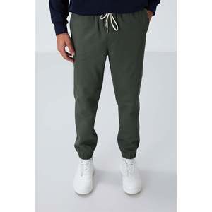 Pantalon de survêtement texturé kaki pour homme, taille élastique, décontracté, respirant, coupe standard - Product Image 5