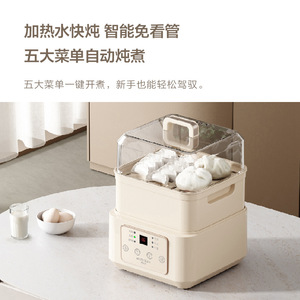 Cuiseur vapeur électrique multifonctionnel à 2 niveaux avec minuteur pour la maison et le bureau - Product Image 5