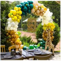 UNK vert Safari Animal thème fête de mariage enfants anniversaire fournitures décorations imprimé léopard ballons arc ensemble