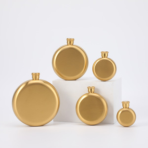 Gourde de luxe portable en acier inoxydable doré de 1/2/3/5/8 oz, vente en gros - Product Image 1