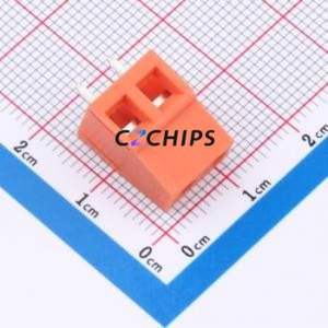 DB128V-5.0-2P-OG-S Screw Terminal Block Through hole Component (THT),P=5mm Connector 1x2P 5mm Orange Through Hole - Product Image 1