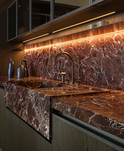 Modern <b>Kitchen</b> <b>Cabinet</b> with Marble Top and Frameless Design for Efficient Space Utilization in <b>Small</b> Apartments - Product Image 6