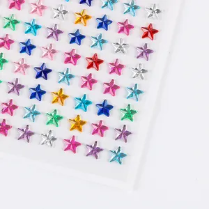 custom flower star face crystal sticker diamond hair rhinestones gem stickers for decoration