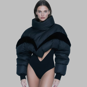 Özel Softshell kısa kış kapitone kirpi moda kadınlar lüks 800FP ceket yüksek kalite açık Lady aşağı kadın mont - Product Image 3