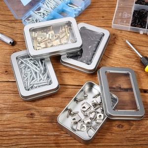 Tin <b>Box</b> Metal Tins with Lid Clear Top <b>Empty</b> Mini Portable Small Storage Tins Case for Home Candles Candies <b>Gifts</b> Balms Treasures - Product Image 6