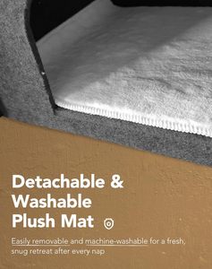 Maison pour chat en feutre acoustique personnalisable, lit pour chat modulaire à faire soi-même, cachette pour chats d'intérieur, abri insonorisé pour animaux de compagnie avec fleur décorative - Product Image 3