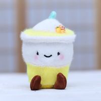 Porte-clés Boba Bubble Tea 12 cm, Peluche Fruitée Moelleuse, Pendentif de Sac, Porte-clés Tasse de Thé au Lait/Café, Peluche Boba