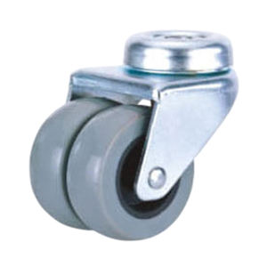 Roulettes industrielles à double roue très vendues, roulettes pivotantes en nylon de qualité supérieure avec frein - Product Image 2