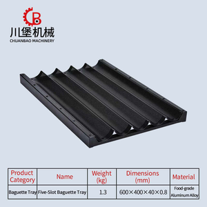 Plateaux de cuisson en <span class=keywords><strong>aluminium</strong></span> pour baguettes, 5 rangées, 400*600mm, antiadhésifs, en alliage d'<span class=keywords><strong>aluminium</strong></span>, pour pain français - Product Image 3