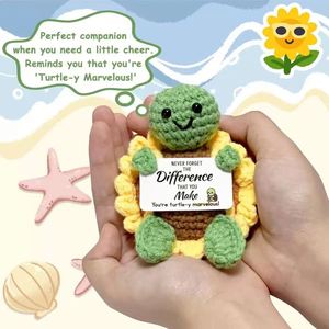 Poupée tortue tournesol faite à la main, décoration d'intérieur, beau cadeau, 12 cm, jouet d'apaisement émotionnel, texte de carte remplaçable, vente en gros usine - Product Image 3
