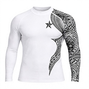 Camiseta de Compresión de Alta Calidad para Hombre, Secado Rápido, Personalizable con Logotipo, Sublimación, Mangas en Contraste, Cuello Redondo, Protección UV, para Gimnasio y Entrenamiento - Product Image 1