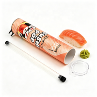Conteneur à sushi personnalisé de qualité alimentaire, boîte en carton cylindrique esthétique de luxe pour la restauration haut de gamme et la vente en gros de cadeaux