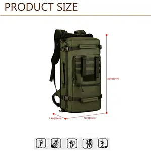 OEM ODM Mochila Mountaineering Hiking Gym Sport Zipper Pocket Shoulder Bag Oxford Travel Storage Organize Tactical Backpack