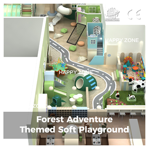 Área de Juegos Interior con Temática Forestal Certificada por AS/TUV/<span class=keywords><strong>EC</strong></span>/<span class=keywords><strong>CE</strong></span>/ASTM para Niños Pequeños con Juego de Juegos Suaves, Arenero, Tobogán, Piscina de Pelotas y Trampolín - Product Image 2