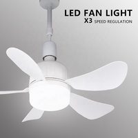 Lumière économiseuse d'énergie de ventilateur de prise Dimmable 3 Modes E27 ampoule 5 lames ventilateur de prise plafond Led ventilateur lumières pour la maison