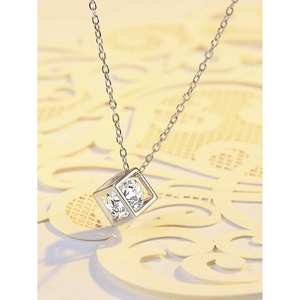 1 Carat Moissanite Rubik's Cube <b>Necklace</b> 925 Sterling Silver Niche Design High Fashion Cute <b>Girlfriend</b> Souvenir Birthday Gift - Product Image 6