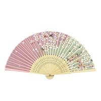 Éventail en bambou fleuri 21*38CM, prix d'usine chinois, pour la danse, les fêtes, les cadeaux et les photos