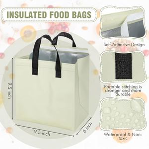 Sac isotherme jetable en non-tissé, écologique, recyclable, imperméable, pliable, pour la livraison de repas et la restauration - Product Image 2