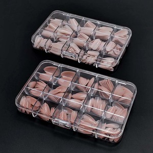 180 unids/caja ataúd almendra prediseño acrílico Gel uñas puntas fabricante Artificial Fingernai desnudo suave Gel Color uñas puntas - Product Image 6