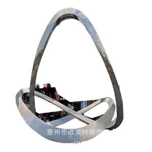 Stainless Steel Sculpture Abstract Geometric Mirrored Outdoor Garden Ornament Floor Mount Modern Design - Product Image 5