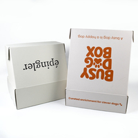 Boîte en carton ondulé personnalisée avec logo de dessin animé en une seule couleur, boîte à courrier blanche personnalisée pour l'expédition et l'emballage de jouets, de friandises pour animaux de compagnie