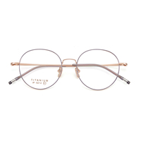 6212 Montures de lunettes rondes rétro en titane de haute qualité, aspect naturel, couleur intense