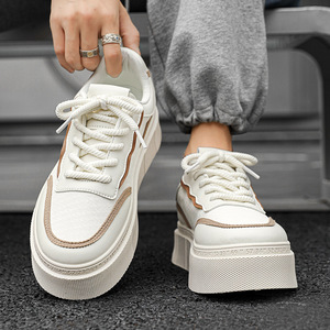 Shelby Men's <b>Shoes</b> 2025 Autumn New Style <b>Height</b>-<b>Increasing</b> Outdoor Casual Sports Versatile Wear-Resistant Thick-Soled White - Product Image 4