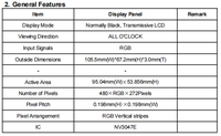 Écran LCD TFT IPS de 4,3 pouces 480*272, angle de vision complet, luminosité 350, interface RGB 24 bits, module tactile capacitif LED
