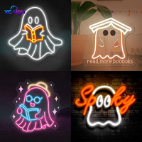 Insegne al Neon LED 3D Occhio Malvagio Alimentate via USB, Decorazione di Halloween Montabile a Parete per Edifici, Pubblicità e Architettura