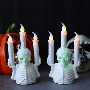 Decoraciones de Plástico con Diseño de Calaveras para Halloween, Adornos Luminosos para Fiestas, Decoración Espeluznante para el Hogar, Ideal para Fiestas Temáticas de Terror - Product Image 4
