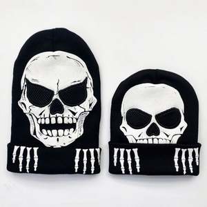 Gorro Balaclava Luminoso de Calavera Tejida, Bordado a Mano, Unisex para Adultos, Estilo Personaje de Halloween, Venta al por Mayor - Product Image 2