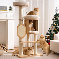Arbre à chat en sisal moderne, écologique et durable à 3 niveaux pour chats adultes de grande taille, tour pour chat d'intérieur de 50 pouces de haut avec poteaux à gratter