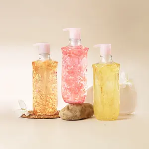 custom private label manufacturer liquid soap shower gel of large sizes perfume floating flower bottle body wash
