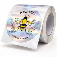 Etiquetas Adhesivas Personalizadas con Logotipo Holográfico para Paquetes de Miel, Hojas de Alta Adhesión, Etiquetas de Embalaje con Forma Personalizada y Logotipo Personalizado