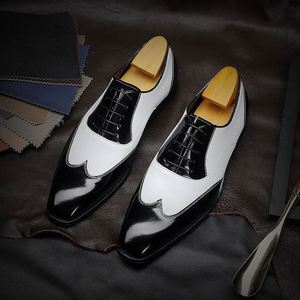 Zapatos Oxford de Cuero Vacuno Hechos a Mano de Alta Calidad, Estilo Italiano, con Cordones y Punta en Pico, Precio de Fábrica al por Mayor de Diseñadores de Lujo - Product Image 3