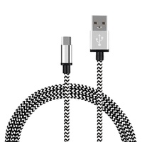 Kabel Transfer Nilon Tipe C 3 Kaki 2,4 A, Kabel Pengisian Daya Cepat Tipe C Bahan Nilon