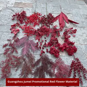 Style chinois grand vin rouge mariage Graduation fleurs en soie artificielle à la main longue durée scène route fleur rangée décoration - Product Image 3