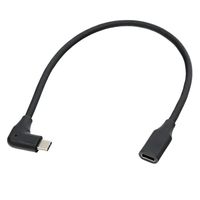 Câble d'extension USB-C mâle-femelle coudé en PVC, 20 Gbit/s, USB 3.2 multifonction, projection d'écran 4K, câble de données à charge rapide pour mobile