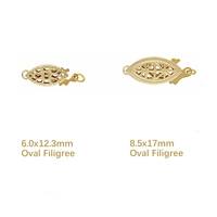 Fermoir ovale classique en or rempli de filigrane et de perles pour la fabrication de bijoux DIY, connecteurs de perles en argent sterling inaltérable