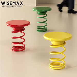 Wisemax đồ nội thất hiện đại đơn giản khách sạn nhà hàng văn phòng Bàn cà phê hình dạng mùa xuân kim loại vòng sofa bên bảng cho phòng khách - Product Image 6
