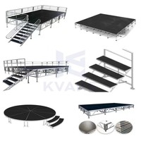 Plateforme de scène modulaire pliable en verre, podium portable transparent en alliage d'aluminium léger pour événements, concerts et mariages