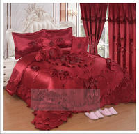 Ensemble de couette de mariage de luxe avec broderie florale 3D, idéal pour les grossistes en cadeaux de mariage