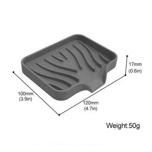 Jabonera de silicona con caño de drenaje, soporte dispensador de jabón para baño de <span class=keywords><strong>ducha</strong></span>, bandeja de esponja para fregadero de cocina - Product Image 6