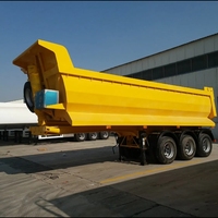 Agrégat 45cbm 80 tonnes 4 essieux remorques de camion à benne basculante en forme de U/semi-remorque à benne basculante