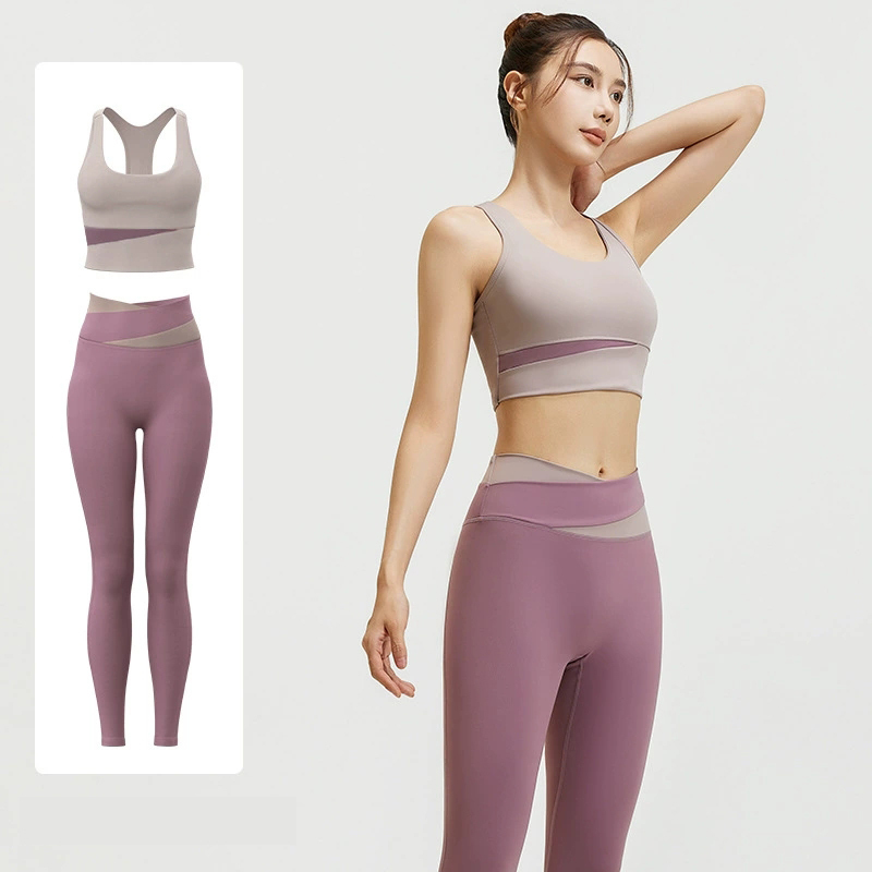 Fashion Women Plus Size Yoga Leggings Running Workout Clothing Yoga Suit Top Sports Wear Gym Fitness 5 Piece Set