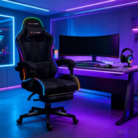 Chaise de jeu d'ordinateur de course moderne de nouveau design avec des lumières LED RVB en cuir synthétique