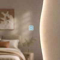 Miroir LED pleine longueur irrégulier, à intensité variable, 3 températures de couleur, rétroéclairé, anti-buée, sur pied ou mural, pour chambre et salon