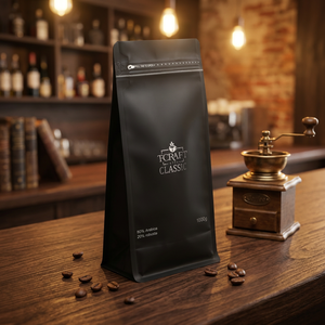 Resealable Coffee Bean Bags with Valve Moisture Proof Zipper Eco Laminated Flat Bottom Bags Glossy Stand up Pouch Custom Printed - Product Image 3