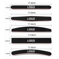 Vente en gros de limes à ongles abrasives noires double face, grains 80/100/180/240, avec logo personnalisé et marque privée pour salons de manucure